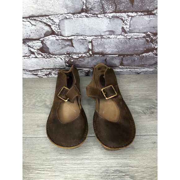 Clarks Unstructured Brown Nubuck Leather Strap Clogs Shoes Women Sz 6.5M US/37EU - Picture 16 of 16